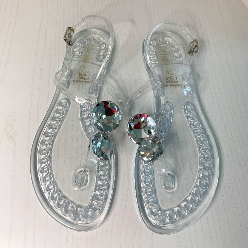 Bella Luna Clear Sandal with Gemstones